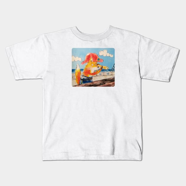 Captain Monty Takes the Plunge Kids T-Shirt by stickerfule
